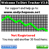 Diet Tracker Palm Screenshots