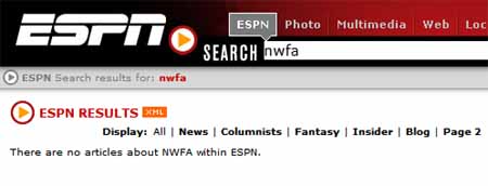 There are no articles about NWFA within ESPN.