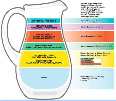 Recommended servings of liquid calories