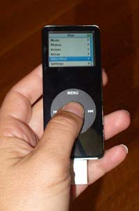 Connect the receiver to the bottom of the iPod