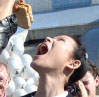 Sonya at the World Grilled Cheese Eating Championship