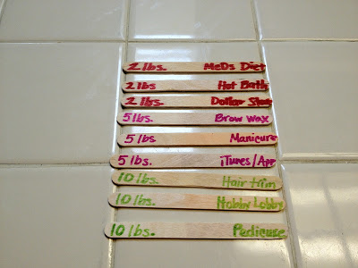 Pounds Lost Popsicle Sticks