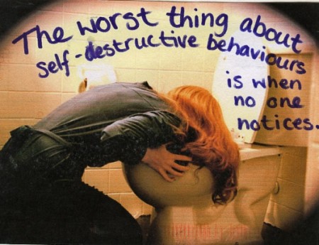Self Destructive Behaviors from PostSecret