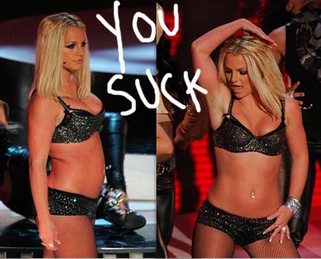 Perez Hilton scrawled rude words over Britneyâ€™s image.