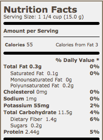 Quaker Puffed Wheat Nutrition Facts