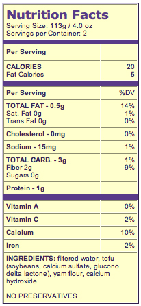 Shirataki Nutrition Facts