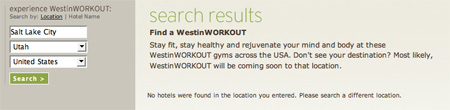 RunWESTIN not available in SLC, UT